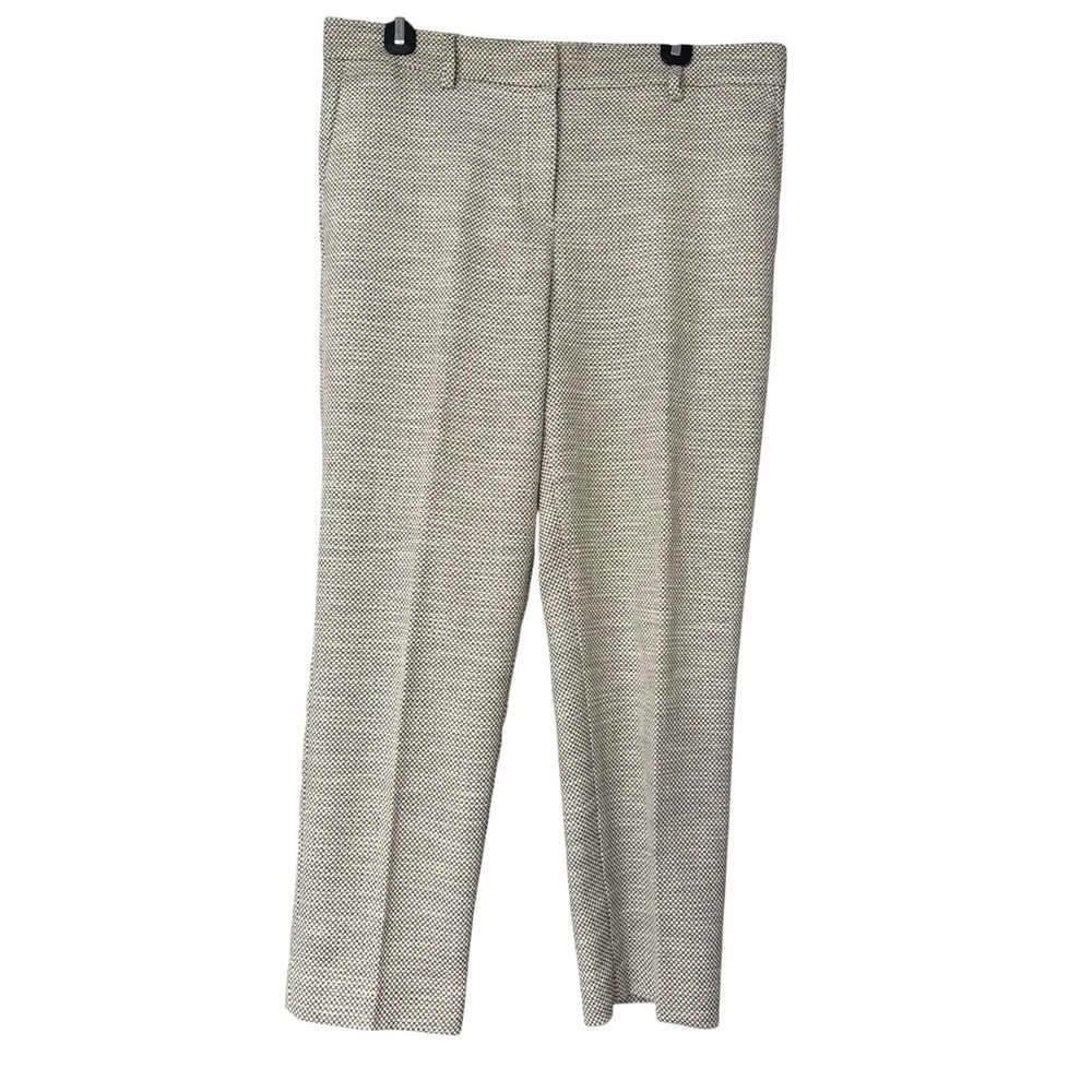 Ann Taylor Curvy Fit Pants Womens 8 Black White Textured Straight Leg Trousers